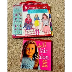 American girl fashion book and hair salon book